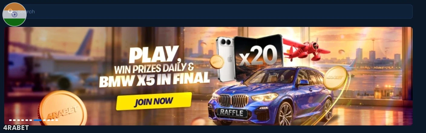 4Rabet promotional banner from the supplied website screenshot