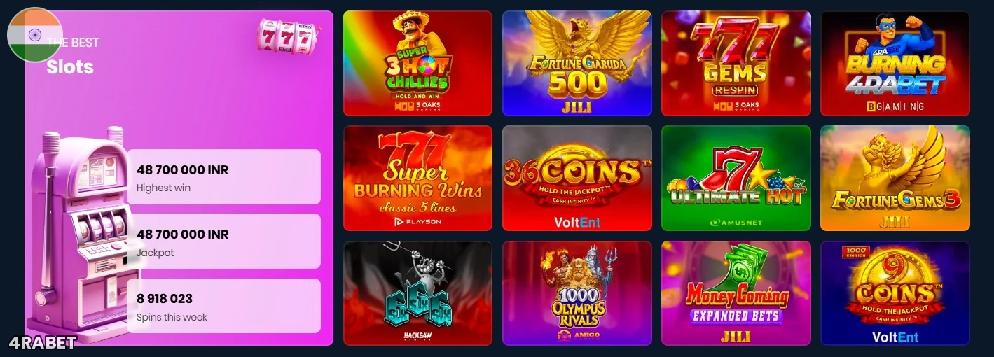 4Rabet slots catalogue